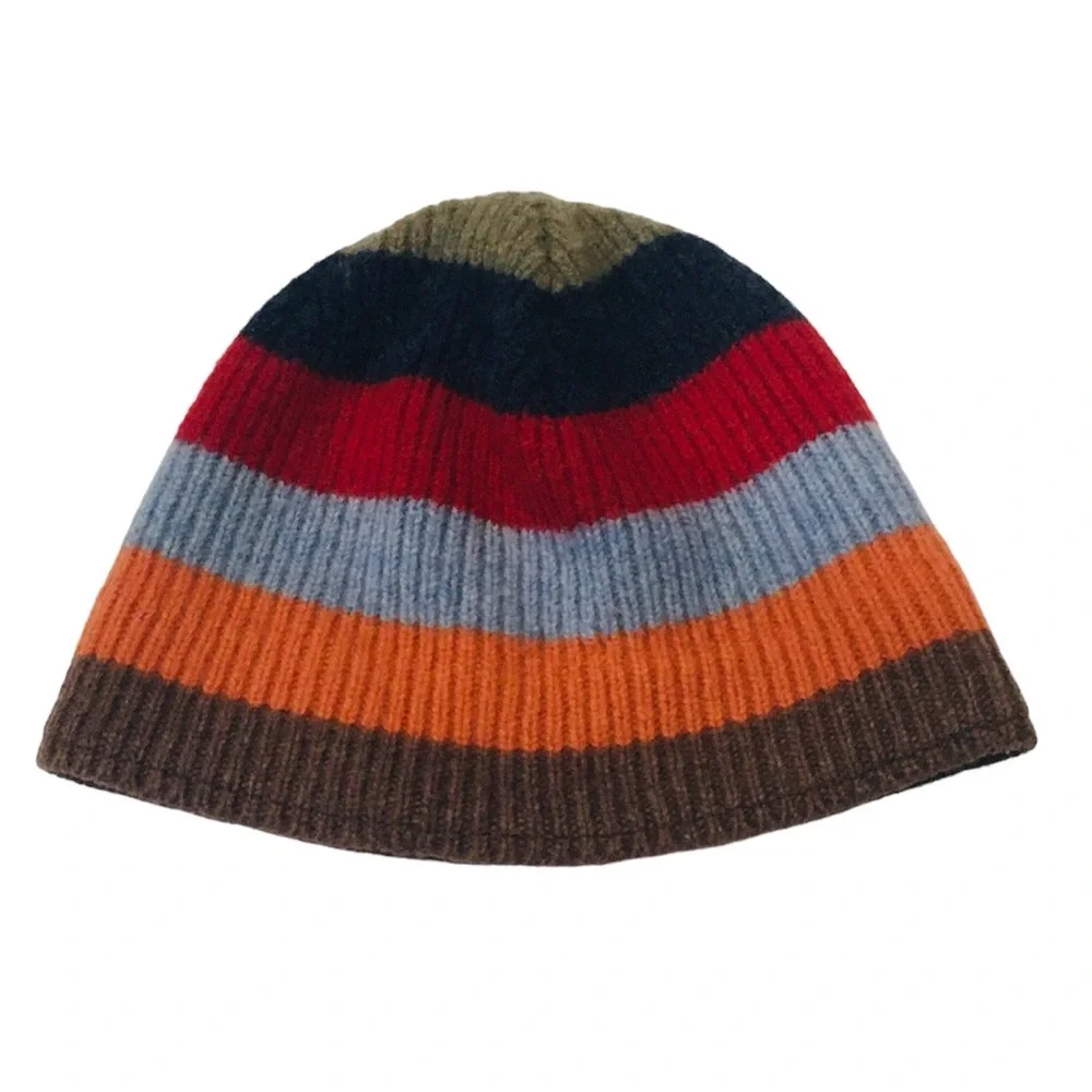 Gap Lambs Wool Knit Striped Multicolors Winter Snow Hat One Size